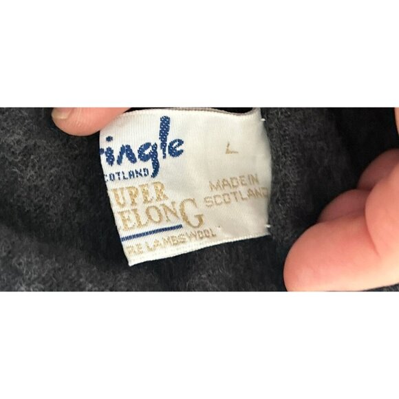 PRINGLE Of Scotland Lambswool Sweatpants Charcoal Gray Knit Leggings Size La - Picture 8 of 10